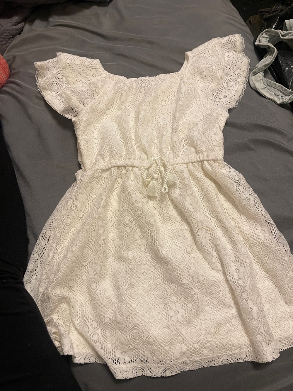 Gymboree Ivory Lace Dress with Braided Tie